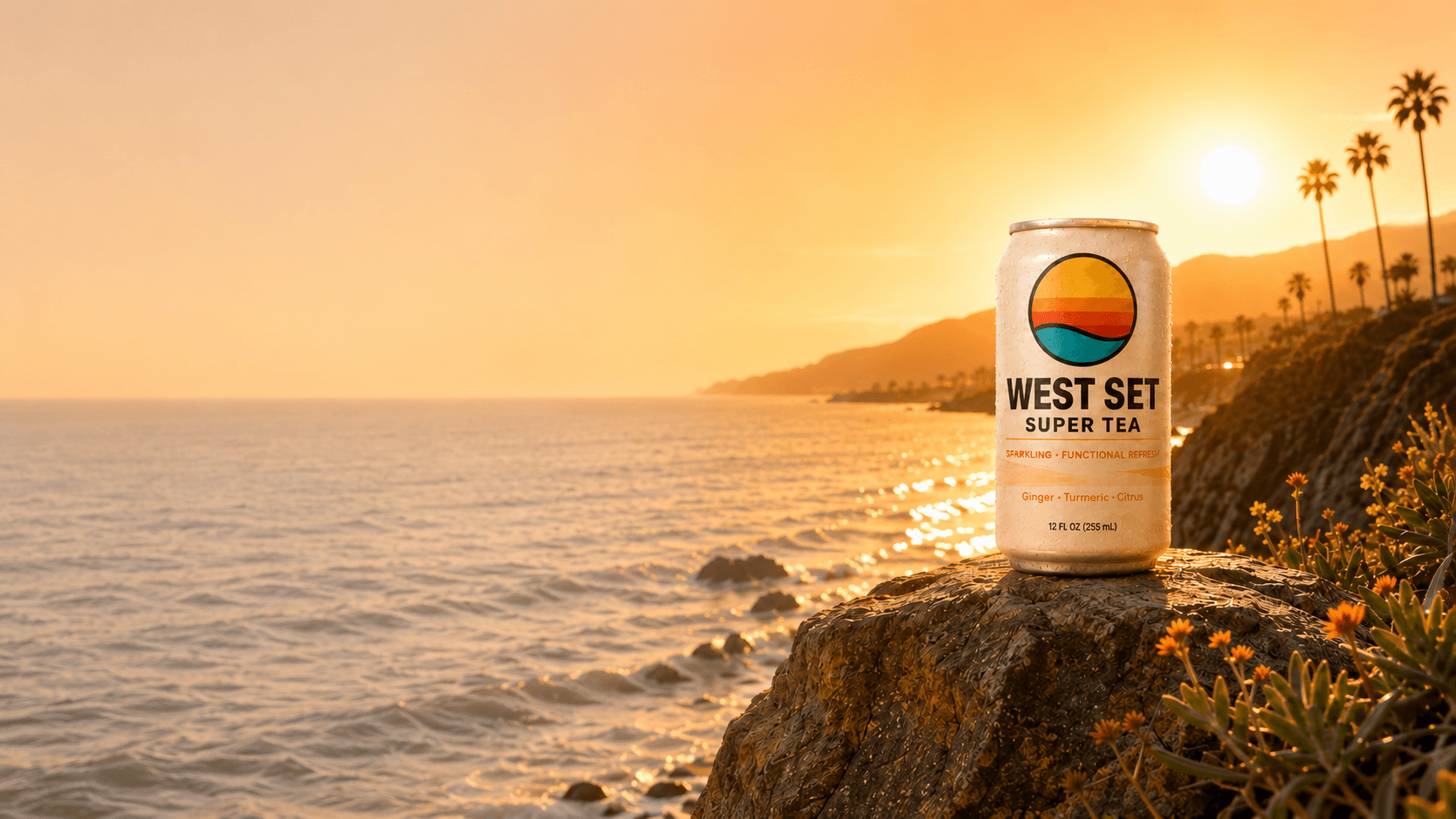 West Set can on the California coast at golden hour