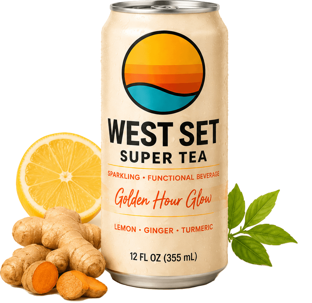 West Set Super Tea Golden Hour Glow can